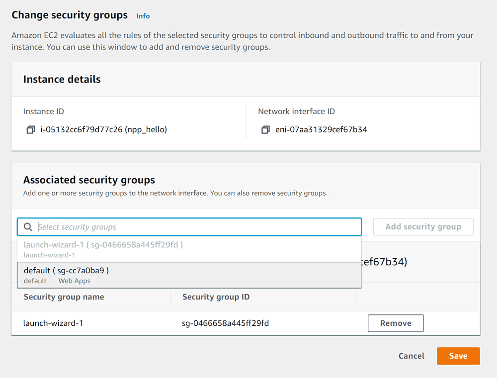 Security groups