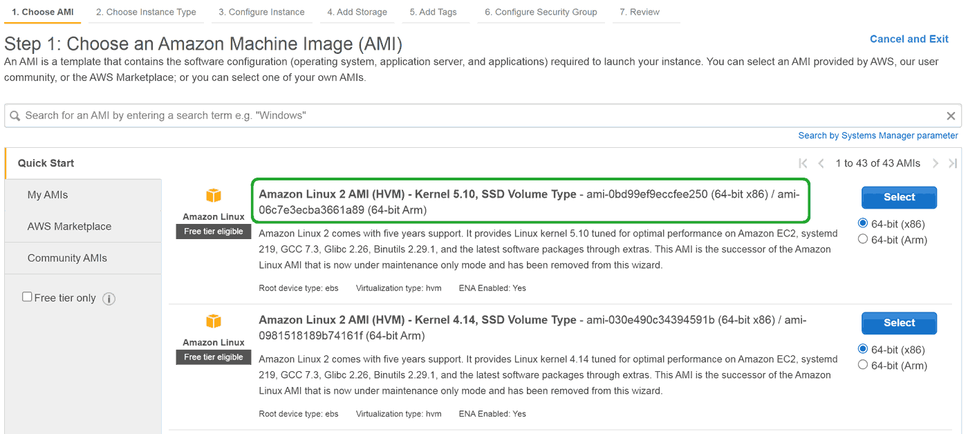 AWS instance images